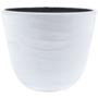 MACETA DE RESINA REDONDA GRANDE BLANCA 38.1 CM PARA INTERIOR Y EXTERIOR