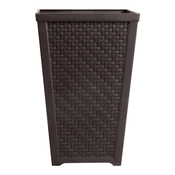 MACETA DE PLÁSTICO CUADRADA EXTRA GRANDE CAFÉ CHOCOLATE 47 L PARA INTERIOR Y EXTERIOR