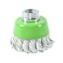 CEPILLO DE COPA TRENZADO ACERO AL CARBON PARA MINI ESMERILADORA 3" MULTI-ROSCA