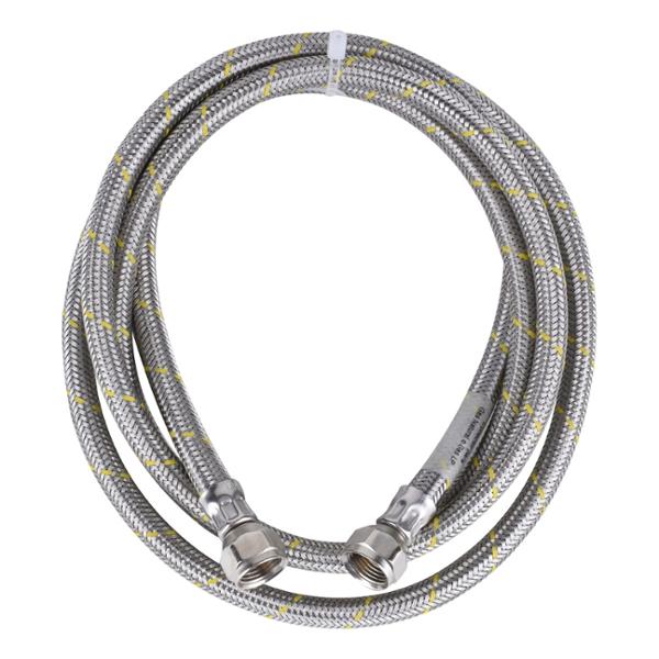 MANGUERA FLEXIBLE PARA GAS LP/NATURAL DE ACERO 2M 3/8" X 3/8"