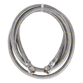 MANGUERA FLEXIBLE PARA GAS LP/NATURAL DE ACERO 2M 3/8" X 3/8"