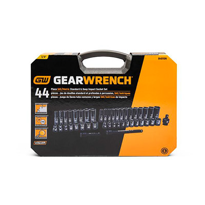 JUEGO DE DADOS DE IMPACTO PROFUNDOS CUADRO 3/8" SAE Y MM 44 PIEZAS
