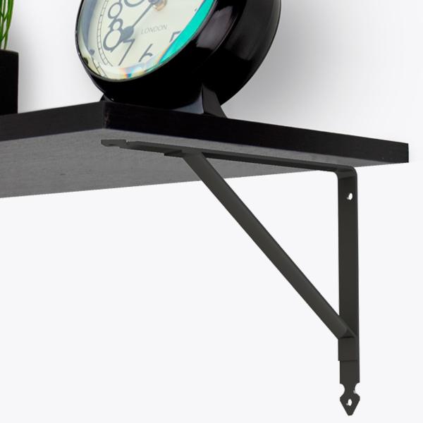 MÉNSULA DECORATIVA PARA REPISA DE 25 CM 60 KG DE CARGA 1 PIEZA ACERO NEGRO
