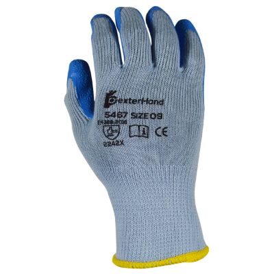 PAQUETE CON 30 PARES DE GUANTES DE ALGODÓN CON PALMA DE LATEX RUGOSO TALLA 9