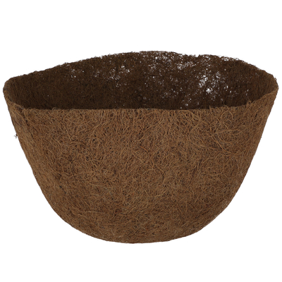 MACETA REDONDA DE FIBRA DE COCO MEDIANA CAFÉ 31 CM PARA EXTERIOR