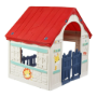CASITA DE JUEGOS INFANTIL PLEGABLE FISHERPRICE 90X102X110 CM COLOR ARENA CON TECHO ROJO Y PUERTAS AZULES
