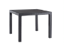 MESA DE COMEDOR DE JARDIN QUARTET CUADRADA CON TEXTURA DE MADERA Y RATAN COLOR GRIS 95 X 95 X 74 CM