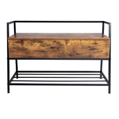 PIE DE CAMA BAÚL DE MADERA Y METAL VINTAGE 39 CM