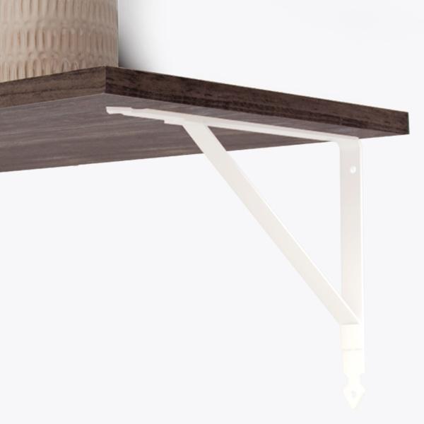 MÉNSULA DECORATIVA PARA REPISA DE 18 CM 60 KG DE CARGA ACERO BLANCA