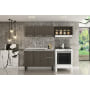 COCINA INTEGRAL 2 MÓDULOS 160 X 200 X 60 CM MDP CAFÉ CON TARJA