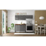 COCINA INTEGRAL 2 MÓDULOS 141.7 X 200 X 60 CM ACERO GRIS MATE