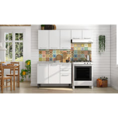 COCINA INTEGRAL 2 MÓDULOS 160 X 200 X 60 CM ACERO BLANCA