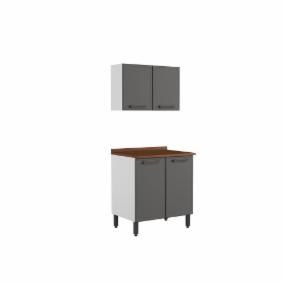 MUEBLE DE COCINA 1 MÓDULO 141.7 X 80 X 60 CM METAL GRIS