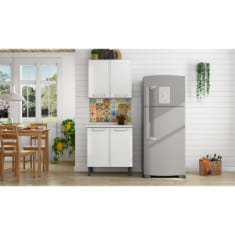 MUEBLE DE COCINA 2 MÓDULOS 1.60 X 0.80 X 0.60 M METAL BLANCO