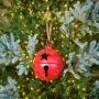 ADORNO NAVIDEÑO COLGANTE CASCABEL METAL ROJO 20 CM