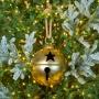 ADORNO NAVIDEÑO COLGANTE CASCABEL METAL DORADO 20 CM