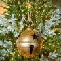 ADORNO NAVIDEÑO COLGANTE CASCABEL METAL DORADO 30.5 CM