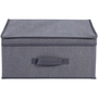 CAJA ORGANIZADORA SÓLIDA 23.7 L PLÁSTICO TAPA GRIS CON AGARRADERA