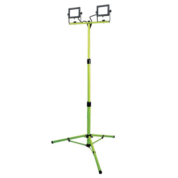 LÁMPARA DE TRABAJO TIPO TRIPIÉ CON CABEZAL DOBLE 100 W VERDE 1 PIEZA