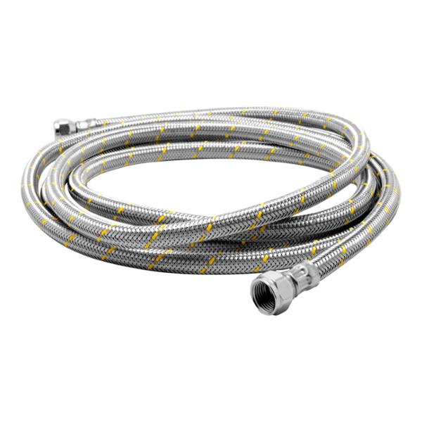 MANGUERA FLEXIBLE PARA GAS NATURAL Y LP DE ACERO 3M 3/8"