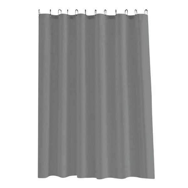 CORTINA DE REGADERA SOLID COLLECTION PEVA CON GANCHOS DE PLASTICO