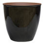 MACETA DE CERÁMICA REDONDA MEDIANA NEGRA SEMIBRILLANTE 17 CM PARA INTERIOR Y EXTERIOR