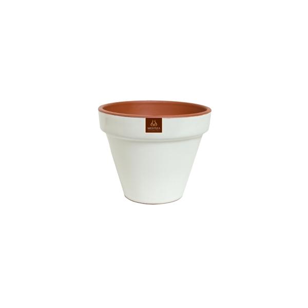 MACETA DE CERÁMICA REDONDA CHICA BLANCA 11 CM PARA INTERIOR
