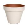 MACETA DE CERÁMICA REDONDA GRANDE BLANCA 37 CM PARA INTERIOR Y EXTERIOR