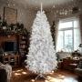 PINO VERMONT BLANCO C/300 LUCES LED BLANCAS NO.7 DE 220 CM