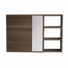 BOTIQUIN PARA BAÑO CON ESPEJO DE PARED MDP 3 REPISAS CENIZA LINOSA
