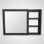 BOTIQUIN PARA BAÑO CON ESPEJO DE PARED MDP OPEN PUSH 3 REPISAS ESPRESSO