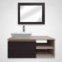 MUEBLE PARA BAÑO FLOTANTE UCELLO 40" CAFÉ MDP CON LAVABO, MONOMANDO Y ESPEJO