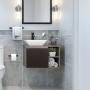 MUEBLE PARA BAÑO FLOTANTE UCELLO 32" ROBLE MDP CON LAVABO, MONOMANDO Y ESPEJO