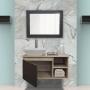 MUEBLE PARA BAÑO FLOTANTE UCELLO 32" CAFÉ MDP CON LAVABO, MONOMANDO Y ESPEJO