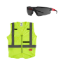 CHALECO AMARILLO DE ALTA VISIBILIDAD CLASE 2 L/XL + LENTES DE SEGURIDAD ANTIRRAYONES