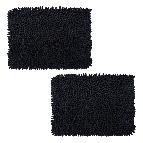 TAPETE PARA BAÑO POLIÉSTER 40 X 60 CM GRIS OSCURO ANTIDERRAPANTE