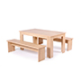 COMEDOR MUNCHEN CON 2 BANCOS COLOR ROBLE
