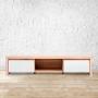 MUEBLE PARA TV PARA 55 PULGADAS MADERA INDUSTRIALIZADA MADERA Y BLANCO BRILLANTE 144 CM