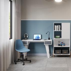 SILLA DE OFICIAN ROLET COLOR AZUL