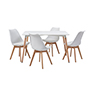 COMEDOR LONDON CON 4 SILLAS HELSINKI COLOR BLANCO