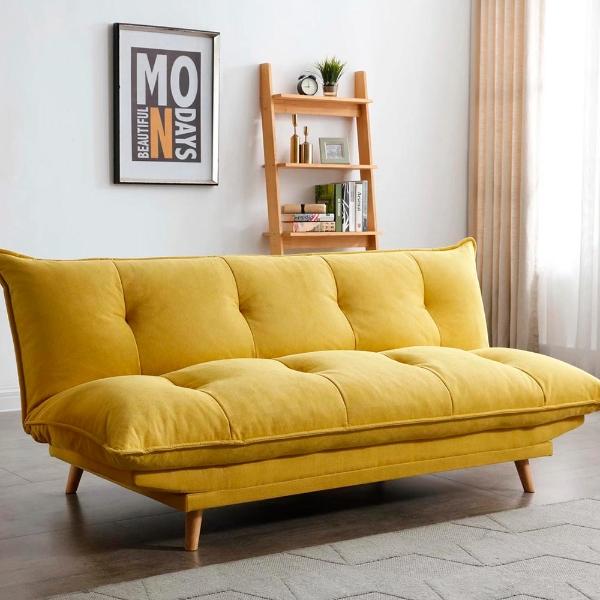 SOFÁ CAMA LÍNEA COSY RECLINABLE POLIÉSTER 183 CM MOSTAZA