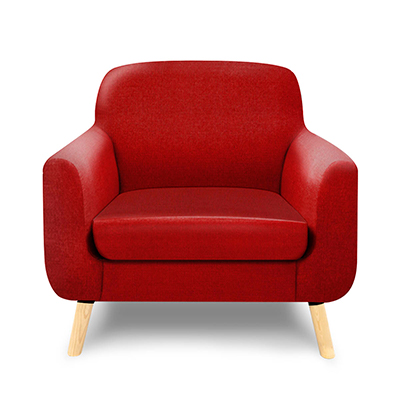 SILLÓN FIJO 1 PERSONA GRIMALDI TELA ROJO