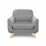 SILLÓN FIJO 1 PERSONA GRIMALDI TELA GRIS CLARO