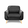 SILLÓN FIJO 1 PERSONA GRIMALDI TELA GRIS OSCURO