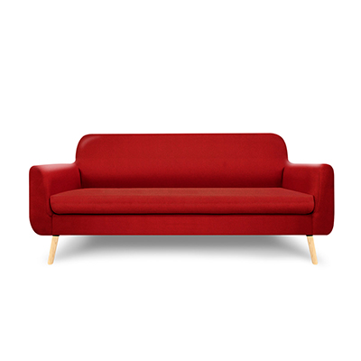 SOFÁ DE 3 PLAZAS GRIMALDI TELA 185 CM ROJO SIN COJINES