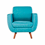 SILLÓN FIJO 1 PERSONA SWEET TELA AZUL