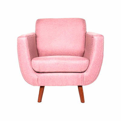 SILLÓN FIJO 1 PERSONA SWEET TELA ROSA