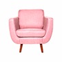 SILLÓN FIJO 1 PERSONA SWEET TELA ROSA