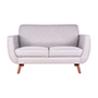 SOFÁ 2 PLAZAS SWEET TELA 145 CM GRIS CLARO SIN COJINES