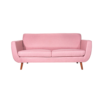 SOFÁ 3 PLAZAS SWEET TELA 185 CM ROSA SIN COJINES